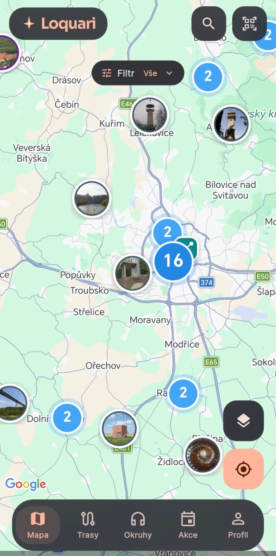 Loquari — map of places
